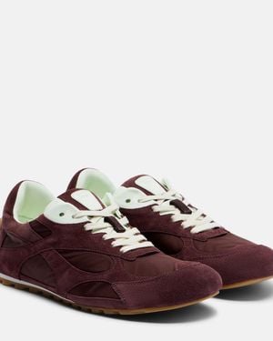 Bottega Veneta Orbit Flash Suede-Trimmed Trainers - Brown