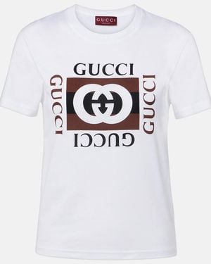 Gucci Printed Cotton Jersey T-Shirt - White