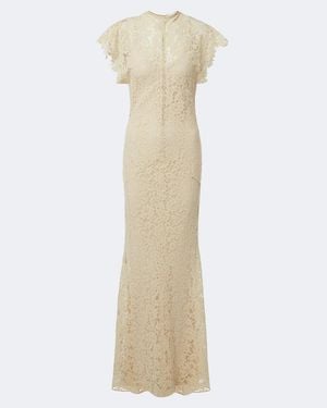 De La Vali Laia Cutout Cotton-Blend Lace Maxi Dress - Natural