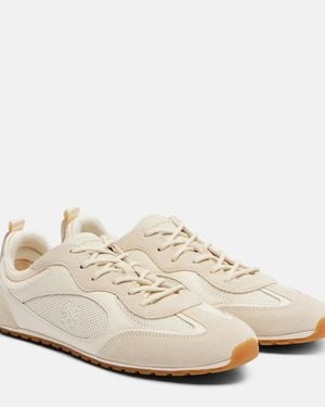 Tory Burch Field Suede And Leather-Trimmed Trainers - White