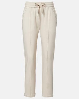 Brunello Cucinelli Monili Cotton Joggers - Natural
