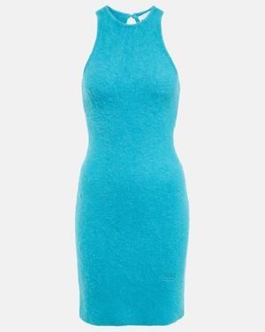 Ganni Alpaca And Wool-Blend Minidress - Blue