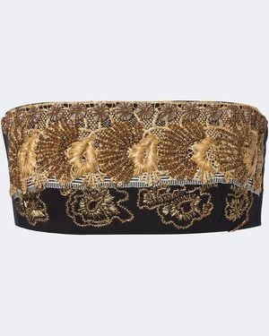 Dries Van Noten Besticktes Bandeau-Top Aus Baumwolle - Mettallic