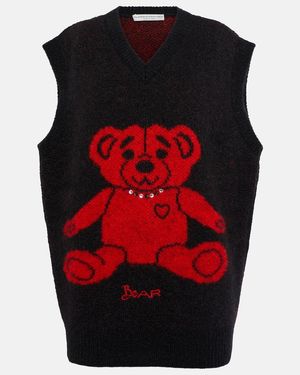 Alessandra Rich Weste Bear Aus Einem Wollgemisch - Rot