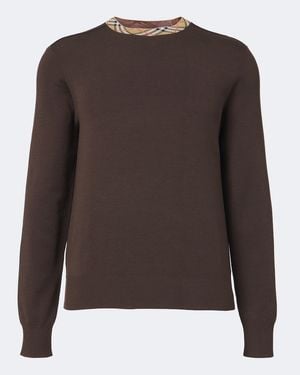 Burberry Check Wool Sweater - Brown