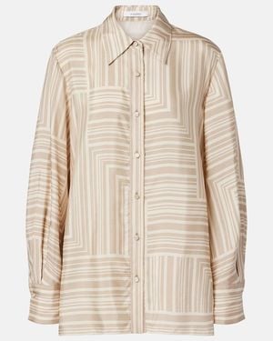 JOSEPH Atlan Printed Silk Shirt - Natural