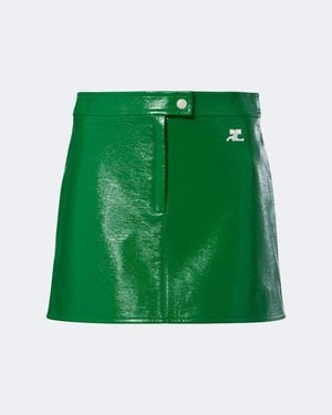 Courreges Reedition Vinyl Miniskirt - Green