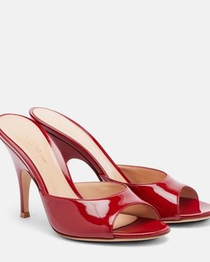 Gianvito Rossi Sofia Patent Leather Mules - Red