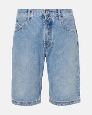 The Attico Cotton Midi Shorts - Blue