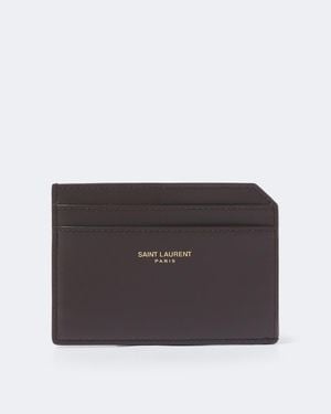 Saint Laurent Kartenetui Aus Leder - Schwarz