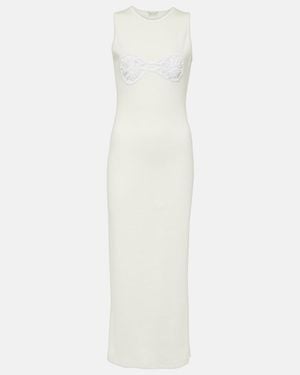 Magda Butrym Crochet-Trimmed Cotton Midi Dress - White