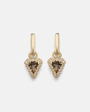 STONE AND STRAND Ohrringe Power Aus 14Kt Gelbgold Mit Diamanten Und Granate - Weiß