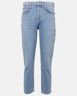 Agolde Riley High-Rise Cropped Slim Jeans - Blue