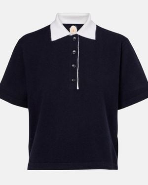 Jardin Des Orangers Cropped Cashmere Polo Shirt - Blue