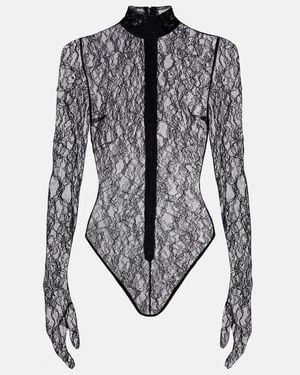 The New Arrivals Ilkyaz Ozel Deya Lace Bodysuit - Grey