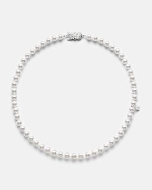 Mikimoto Collar De Oro Blanco De 18 Ct Con Perlas
