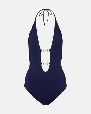 Gucci Badeanzug Horsebit - Blau