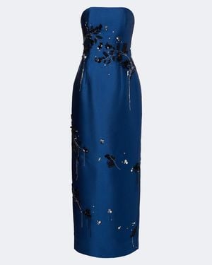 Jonathan Simkhai Robe Longue Bustier Zirelle A Ornements - Bleu