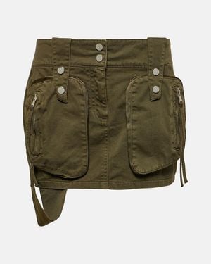 Blumarine Cotton Twill Miniskirt - Green