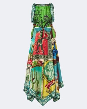 ALÉMAIS Midikleid Ace Aus Seide - Grün