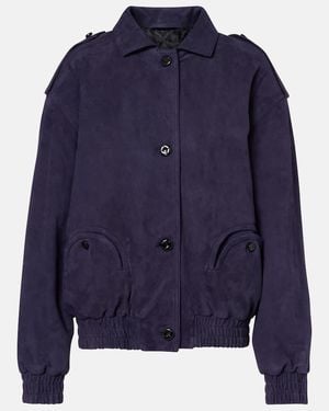 Blazé Milano Bomberjacke Viva Charlie Aus Veloursleder - Blau