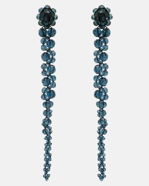 Simone Rocha Pendientes Con Cristales - Azul