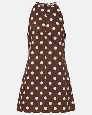 Asceno Antigua Linen And Cotton Minidress - Brown