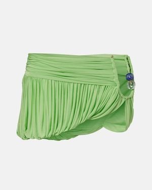 Christopher Esber Beach Glass Draped Jersey Miniskirt - Green