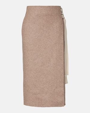 Jil Sander Wool-Blend Midi Skirt - Natural