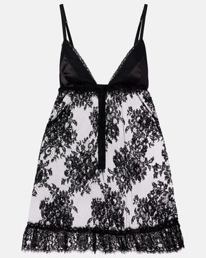 Dolce & Gabbana Floral Lace Top - Black