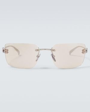 Gucci Block Bending Rectangular Sunglasses - Natural