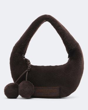 Jimmy Choo Henkeltasche Winter Aus Shearling - Schwarz