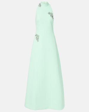 Safiyaa Priscilla Embellished Crepe Gown - Green