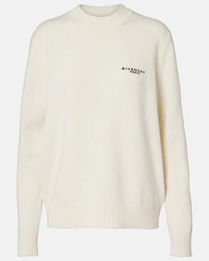 Givenchy Pull En Laine Et Cachemire A Logo - Blanc
