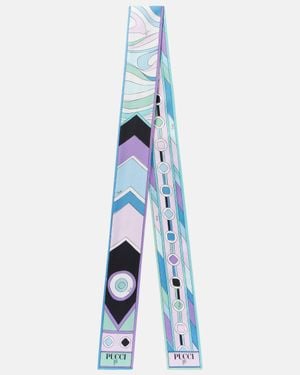 PUCCI Vivara-Printed Silk Twill Scarf - Blue