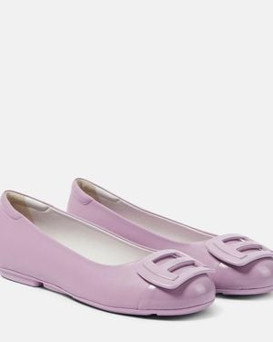 Hogan H661 Leather Ballet Flats - Purple