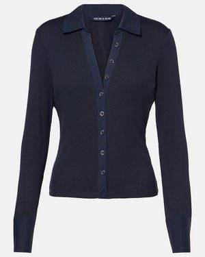 Veronica Beard Top Scottie Aus Einem Baumwollgemisch - Blau