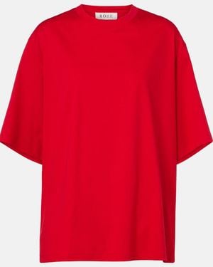 Rohe Oversized Cotton And Silk-Blend T-Shirt - Red