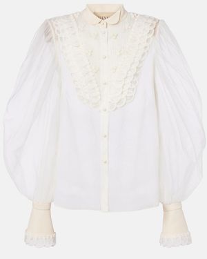 Valentino Sheer Silk Organza Blouse - White
