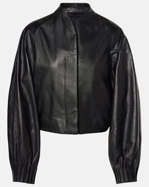 FFORME Aram Cropped Leather Jacket - Black