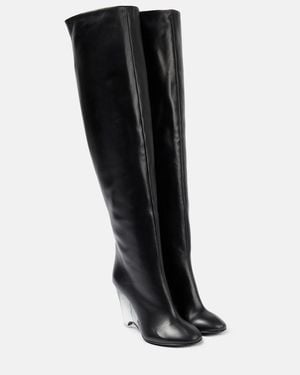 Alaïa Leather Knee-High Boots - Black