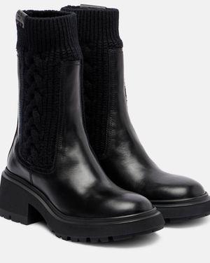 Jimmy Choo Tamia Cable-Knit Leather Ankle Boots - Black