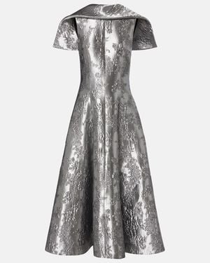Emilia Wickstead Vestido De Coctel Harlow De Cloque De Jacquard - Gris