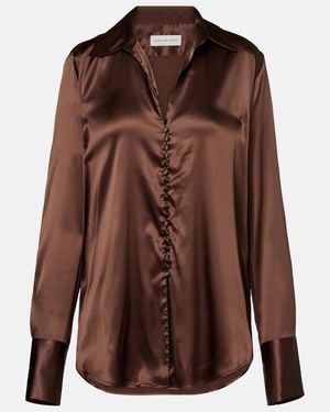 Dries Van Noten Silk-Blend Shirt - Brown