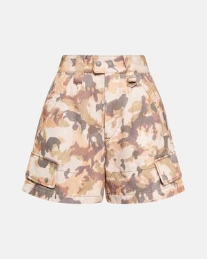 Isabel Marant Eliano High-Rise Denim Shorts - Natural