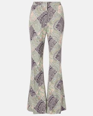 Etro Paisley High-Rise Flared Trousers - Grey