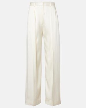 Victoria Beckham Weite Hose Aus Satin - Weiß