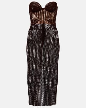 Magda Butrym Crochet Cotton Bustier Dress - Black