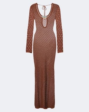 Melissa Odabash Midikleid Casey Aus Ajour-Strick - Braun