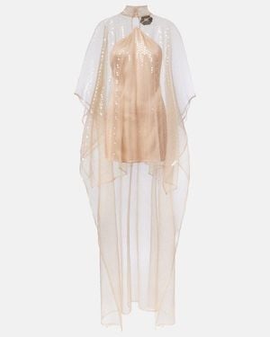 ‎Taller Marmo Kaftan Denver Disco Mit Pailletten - Weiß